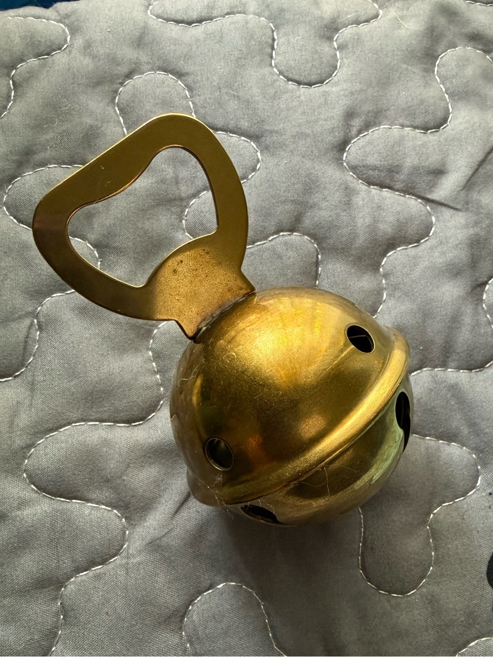 Gold Metal Jingle Bell with Bottle Opener
